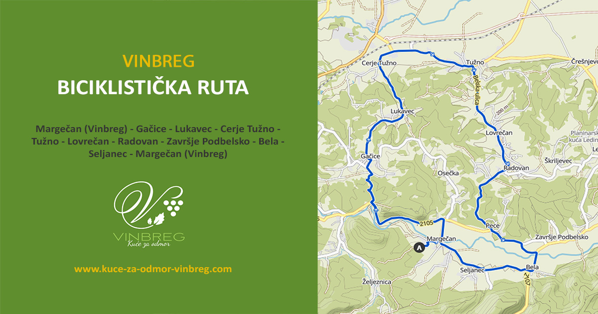 Biciklistička ruta Margečan - Gačice - Tužno - Radovan - Pece - Bela - Margečan
